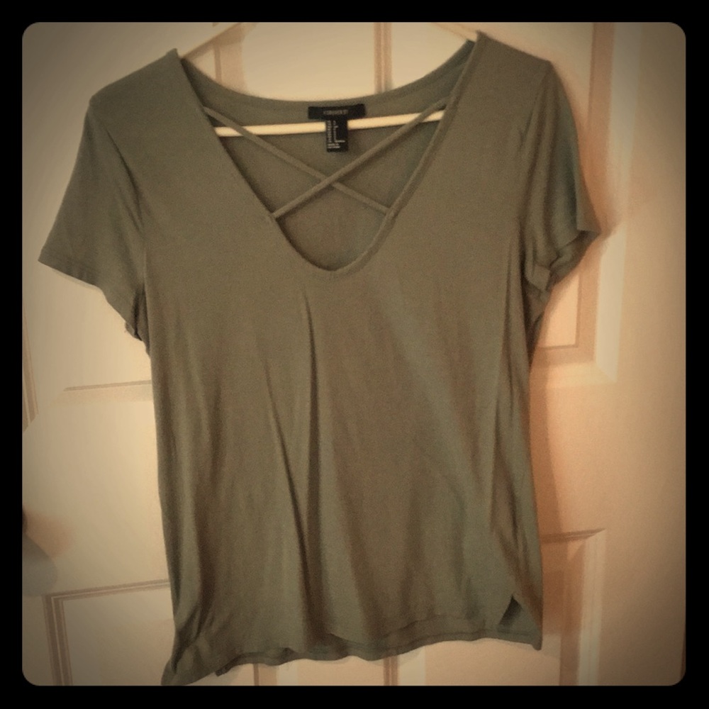 Green crossed top